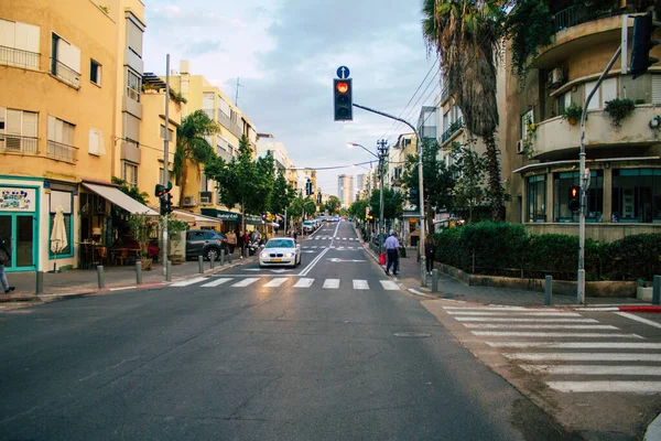 Tel Aviv Israel Noviembre 2020 Vista Taxi Tradicional Israelí Conduciendo — Foto de Stock