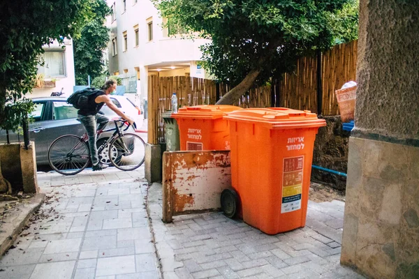 Tel Aviv Israel Noviembre 2020 Primer Plano Del Contenedor Basura —  Fotos de Stock