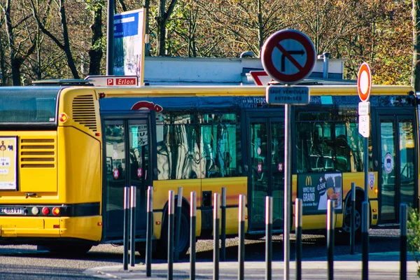 Reims France Noviembre 2020 Vista Autobús Urbano Tradicional Para Pasajeros — Foto de Stock