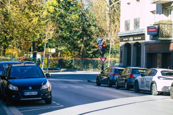 Reims France Listopada 2020 Widok Pustej Ulicy Centrum Miasta Podczas — Zdjęcie stockowe