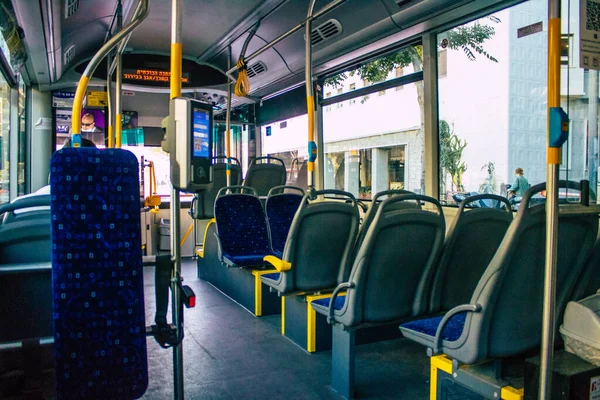 Tel Aviv Srail Kasım 2020 Srail Halk Otobüsünün Içinde Tecrit — Stok fotoğraf