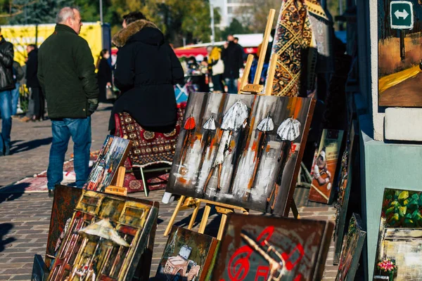 Reims França Novembro 2020 Fecho Objetos Decorativos Vendidos Mercado Centro — Fotografia de Stock