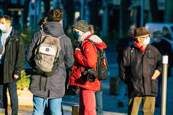 Reims France Listopada 2020 Dziennikarze Relacjonujący Wyjazd Jeana Castexa Bruno — Zdjęcie stockowe