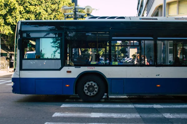 Tel Aviv Israel Diciembre 2020 Vista Autobús Público Israelí Conduciendo — Foto de Stock