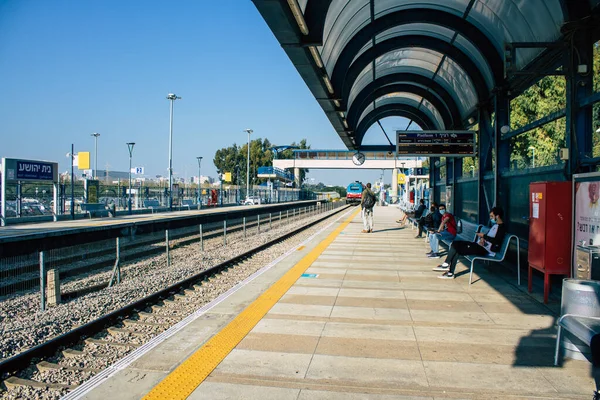 Tel Aviv Israel December 2020 Zicht Het Perron Van Het — Stockfoto