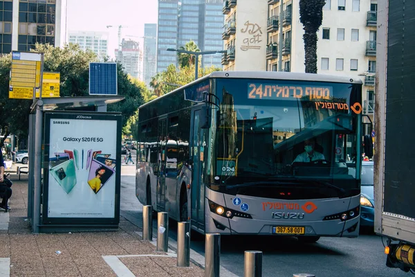 Tel Aviv Israel Dezember 2020 Blick Auf Einen Israelischen Linienbus — Stockfoto