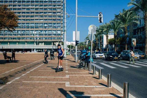 Tel Aviv Israel Diciembre 2020 Vista Personas Identificadas Rodando Por — Foto de Stock