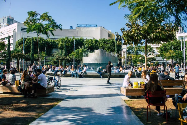 Tel Aviv Israel Diciembre 2020 Vista Personas Israelíes Identificadas Divirtiéndose —  Fotos de Stock