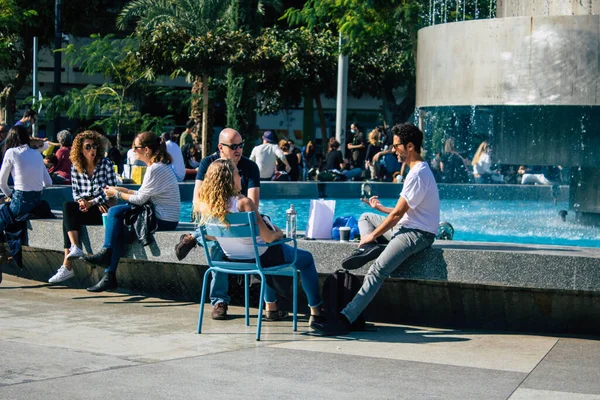 Tel Aviv Israel Diciembre 2020 Vista Personas Israelíes Identificadas Divirtiéndose — Foto de Stock