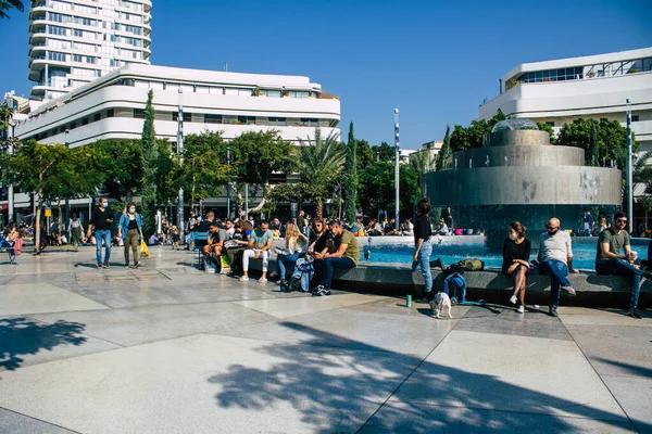 Tel Aviv Israel Diciembre 2020 Vista Personas Israelíes Identificadas Divirtiéndose —  Fotos de Stock