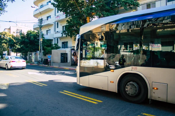 Tel Aviv Israel December 2020 Utsikt Över Israelisk Offentlig Buss — Stockfoto