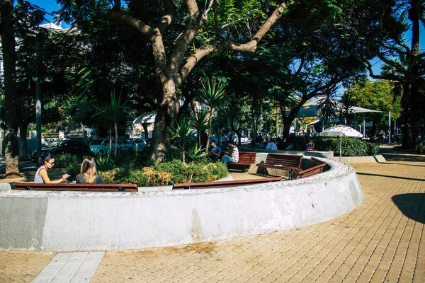 Tel Aviv Israel December 2020 View Green Promenade Crossing Downtown — Stock Fotó