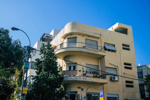 Tel Aviv Israel December 2020 Gezicht Gevel Van Een Modern — Stockfoto