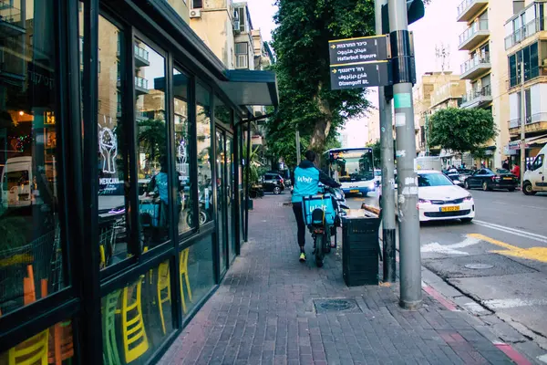 Tel Aviv Israel Dezembro 2020 Vista Pessoas Não Identificadas Rolando — Fotografia de Stock
