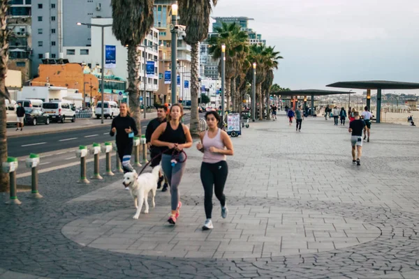 Tel Aviv Israel Diciembre 2020 Vista Personas Israelíes Identificadas Caminando — Foto de Stock