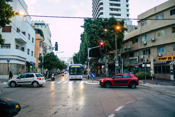 Tel Aviv Israel Dezembro 2020 Vista Ônibus Público Israelense Dirigindo — Fotografia de Stock