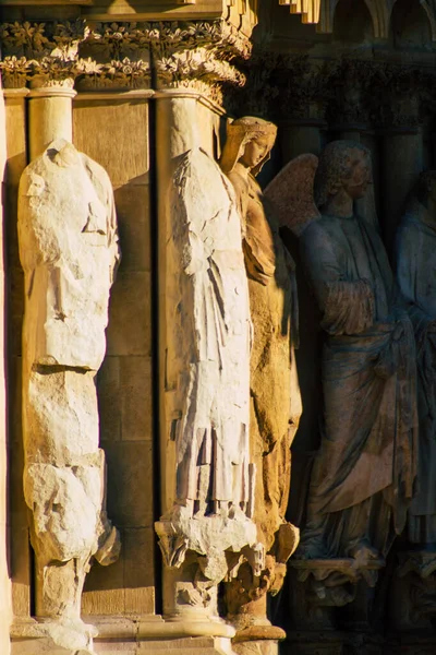 Reims France December 2020 View External Facade Notre Dame Reims — 스톡 사진