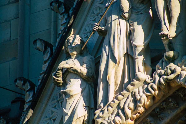 Reims France December 2020 View Exterior Facade Notre Dame Reims — Stock Photo, Image