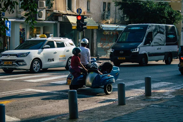 Tel Aviv Israel December 22, 2020 View of unidentified people rolling through the streets of Tel Aviv during lockdown and the Coronavirus outbreak hitting Israel
