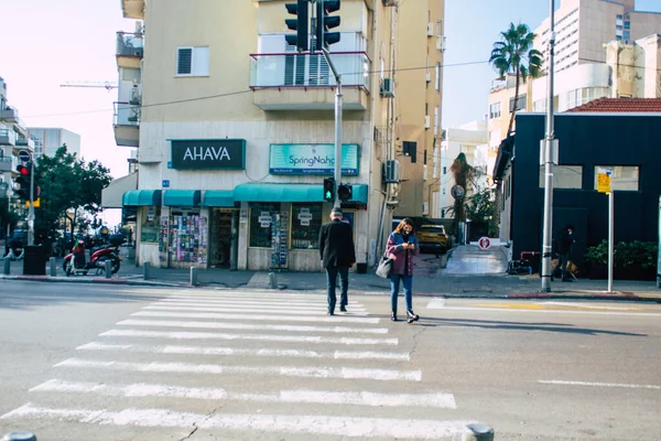 Tel Aviv Israel December 2020 Visa Oidentifierade Israeliska Människor Går — Stockfoto