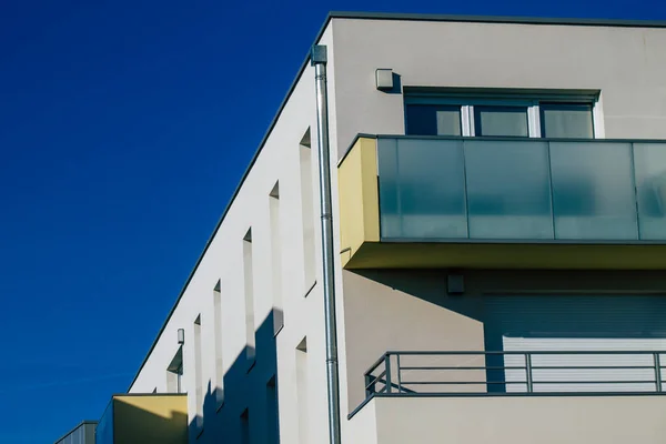 stock image Reims France December 26, 2020 View of the facade of a modern building located in Reims, a city in the Grand Est region of France and one of the oldest in Europe