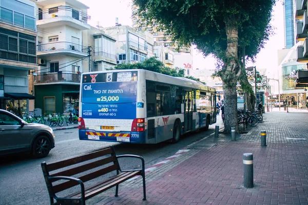 Tel Aviv Israele Dicembre 2020 Veduta Autobus Pubblico Israeliano Che — Foto Stock