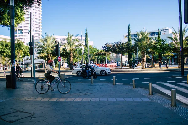 Tel Aviv Israel Dezembro 2020 Vista Pessoas Não Identificadas Rolando — Fotografia de Stock