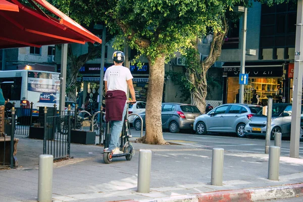 Tel Aviv Israël Décembre 2020 Vue Personnes Non Identifiées Roulant — Photo