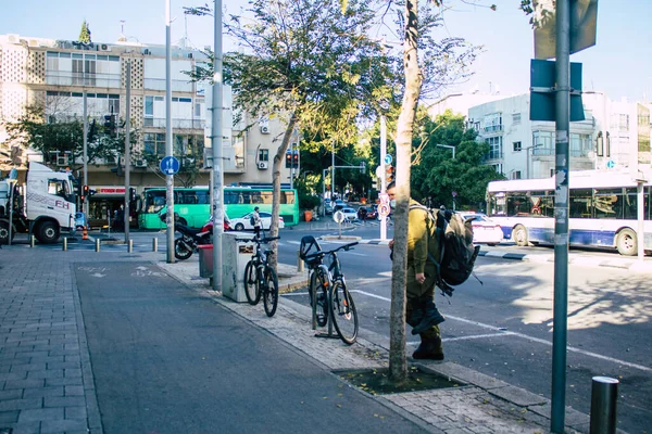 Tel Awiw Izrael Grudnia 2020 Widok Niezidentyfikowanego Narodu Izraelskiego Chodzącego — Zdjęcie stockowe
