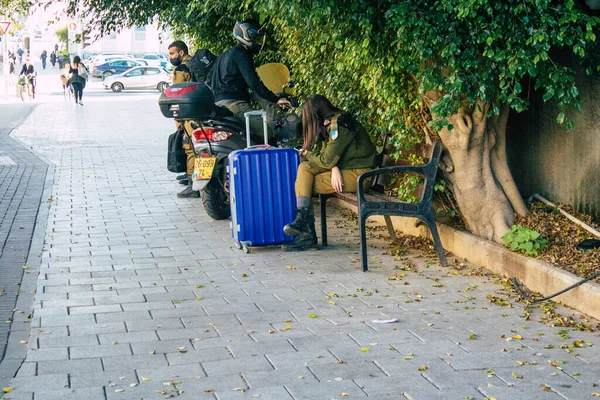 Tel Aviv Israel Diciembre 2020 Vista Personas Israelíes Identificadas Caminando —  Fotos de Stock