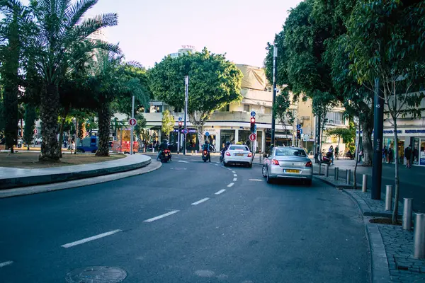 Tel Aviv Israel Diciembre 2020 Vista Del Tráfico Urbano Las —  Fotos de Stock