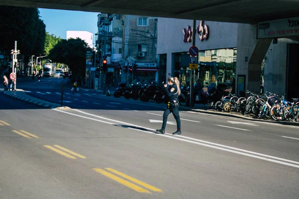 Tel Aviv Israel December 2020 Visa Traditionell Israelisk Polis Gatorna — Stockfoto