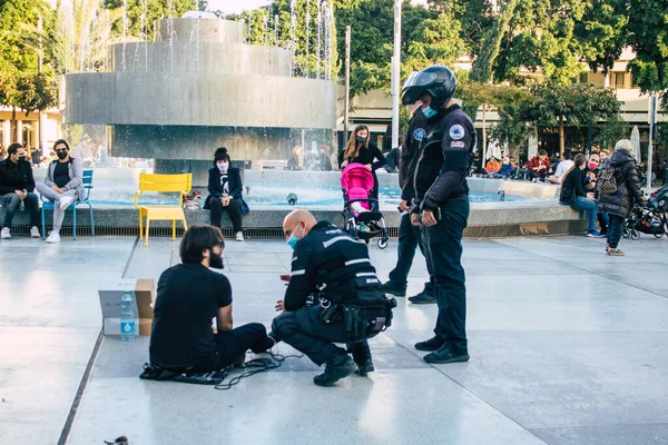 Tel Awiw Izrael Grudnia 2020 Widok Tradycyjnego Izraelskiego Funkcjonariusza Policji — Zdjęcie stockowe