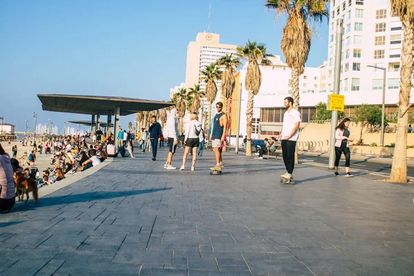 Tel Aviv Israel Enero 2021 Vista Personas Israelíes Identificadas Caminando — Foto de Stock