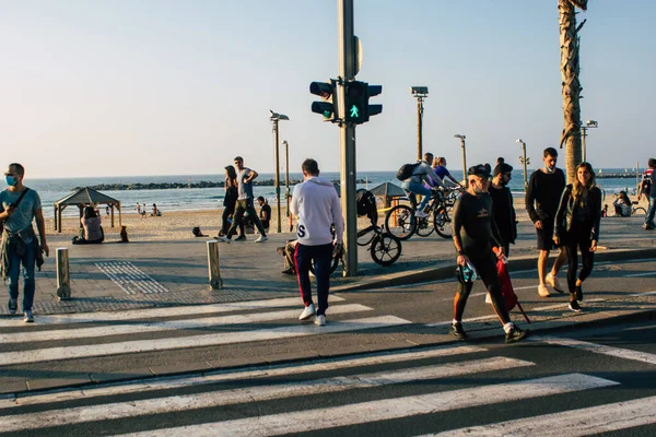 Tel Aviv Israel Enero 2021 Vista Personas Israelíes Identificadas Caminando — Foto de Stock