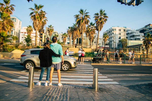 Tel Aviv Israel Enero 2021 Vista Personas Israelíes Identificadas Caminando — Foto de Stock