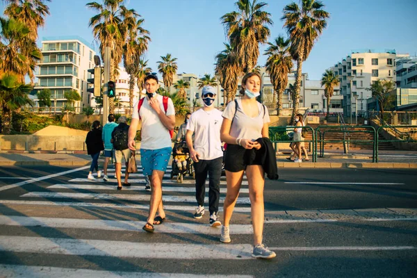 Tel Aviv Israel Enero 2021 Vista Personas Israelíes Identificadas Caminando — Foto de Stock