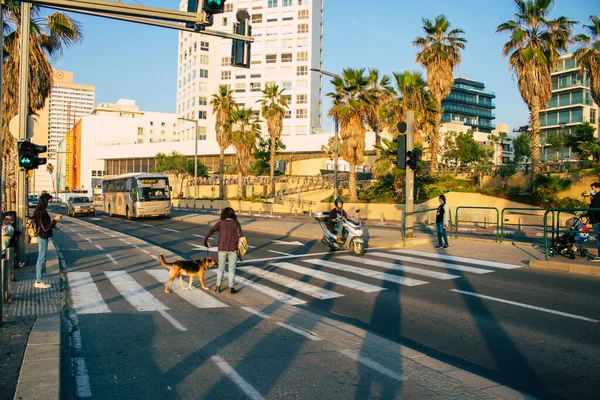 Τελ Αβίβ Ισραήλ Ιανουαρίου 2021 Άποψη Αγνώστων Ισραηλινών Που Περπατούν — Φωτογραφία Αρχείου