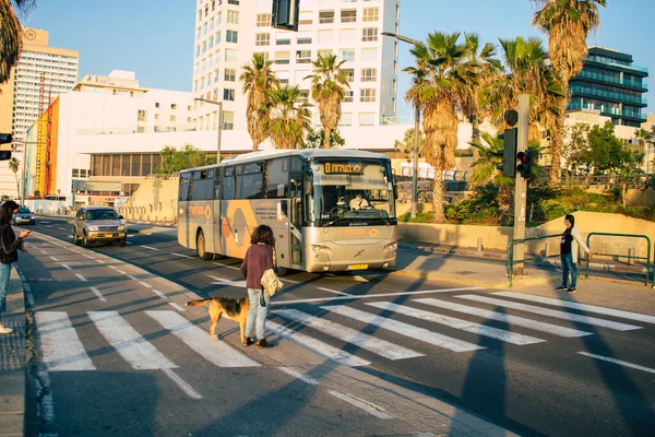 Tel Aviv Israel January 2021 View Unidentified Israeli People Walking — Stock Photo, Image