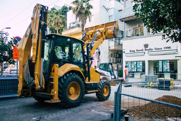 Tel Aviv Israel Enero 2021 Vista Sitio Construcción Las Calles — Foto de Stock