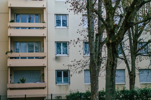 Reims França Janeiro 2021 Vista Fachada Edifício Moderno Sob Céu — Fotografia de Stock