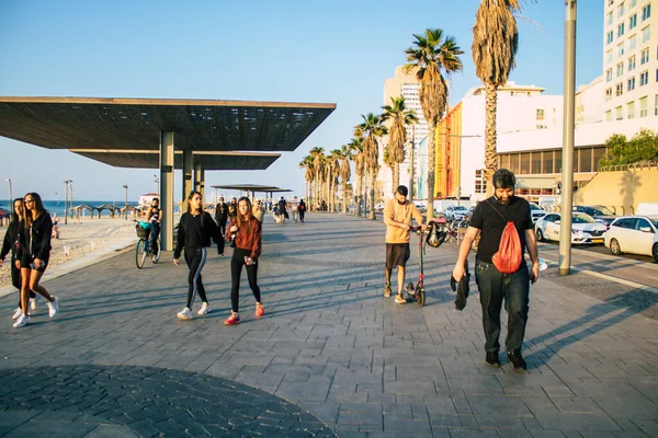 Tel Aviv Israel Enero 2021 Vista Personas Israelíes Identificadas Caminando — Foto de Stock