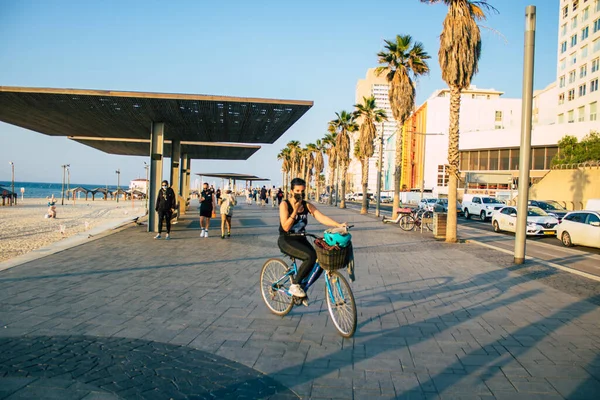 Tel Aviv Israel Enero 2021 Vista Personas Israelíes Identificadas Caminando — Foto de Stock
