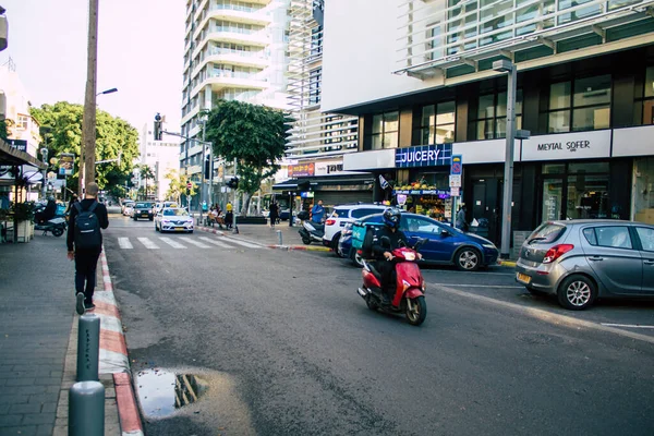 Tel Aviv Israel January 2021 View Unidentified People Rolling Streets — Stock Photo, Image