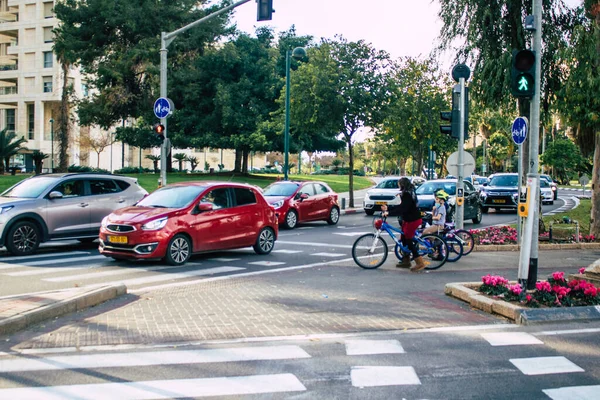 Tel Aviv Israël Janvier 2021 Vue Personnes Non Identifiées Roulant — Photo