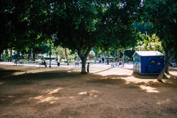 Tel Aviv Israele Gennaio 2021 Veduta Persone Non Identificate Giardino — Foto Stock