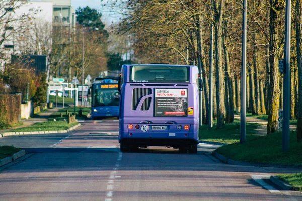 Reims Frankreich Januar 2021 Ansicht Eines Traditionellen Stadtbusses Für Passagiere — Stockfoto