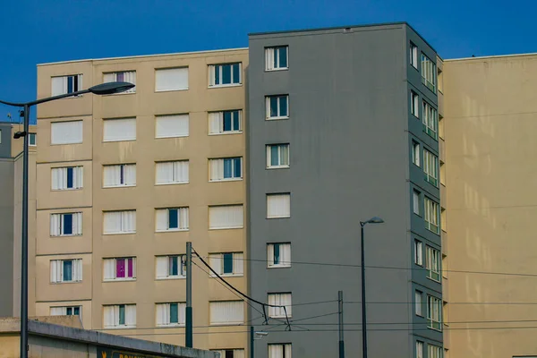 Reims Frankrijk Januari 2021 Gezicht Gevel Van Een Modern Gebouw — Stockfoto