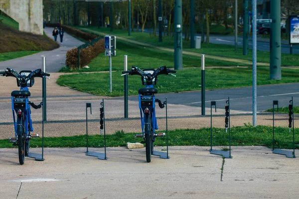 Reims France January 2021 View Accessible Bicycles Hire Short Periods — Stock Photo, Image