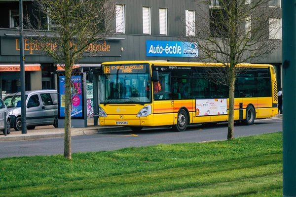 Reims França Janeiro 2021 Vista Ônibus Urbano Para Passageiros Que — Fotografia de Stock